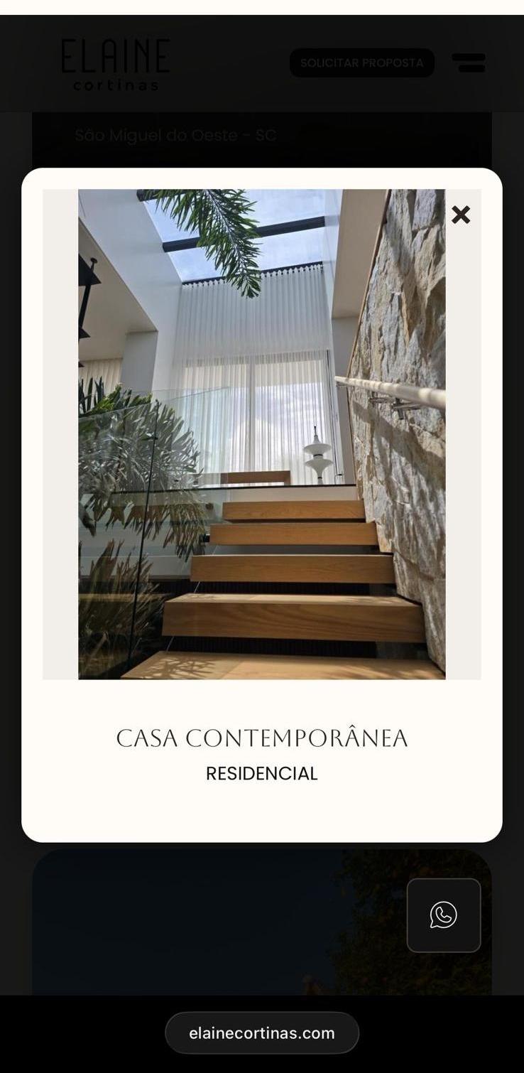 Elaine Cortinas, detalhe card aberto mobile