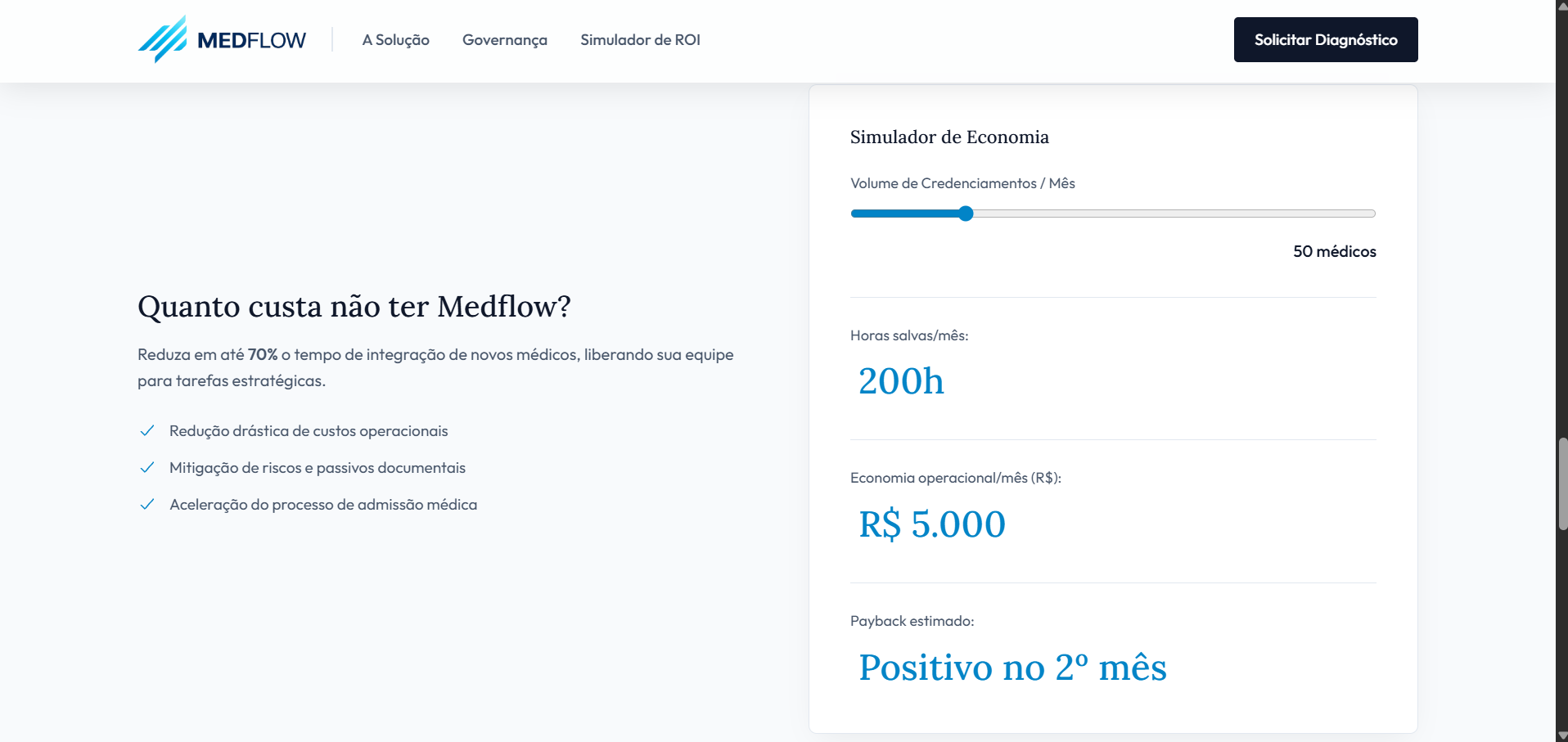 Medflow ROI Simulator